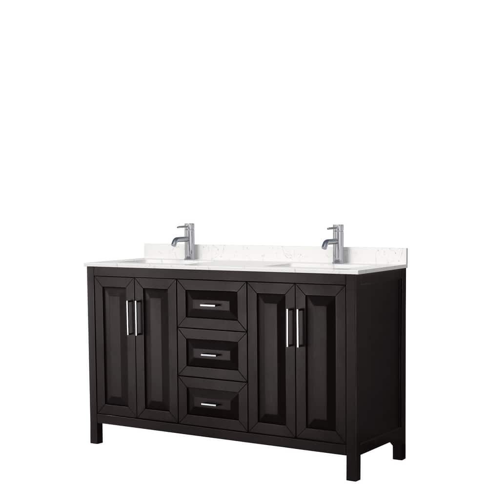 Daria 60 Inch Double Vanity, Cultured Marble Top