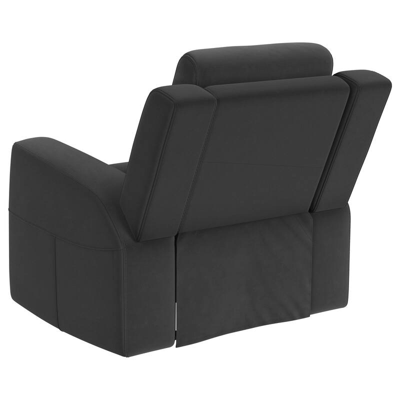 Krio Manual Recliner Chair, 37 Inch, Modern Charcoal Gray Faux Leather