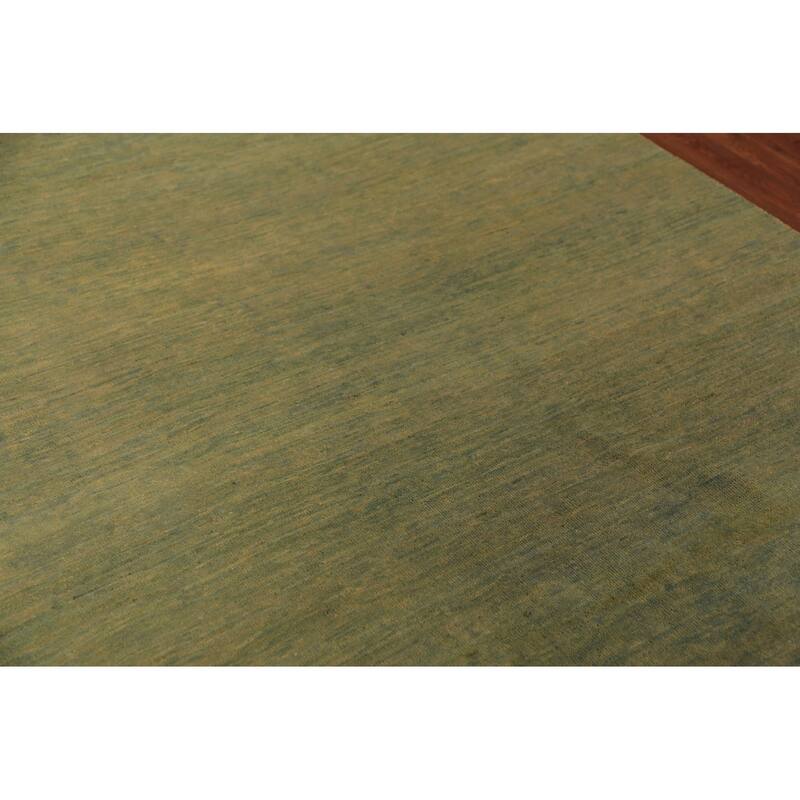 Green & Yellow Gabbeh Modern Area Rug Handmade Wool Carpet - 6'4" x 9'7"