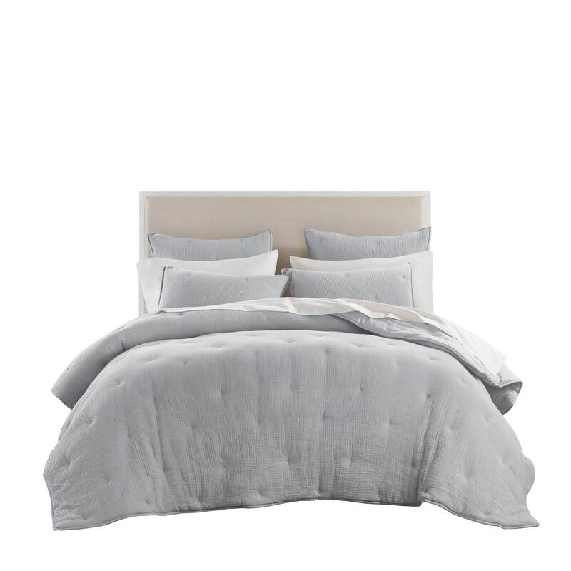 Harbor House Breeze Cotton Gauze Embroidered Quilt Set