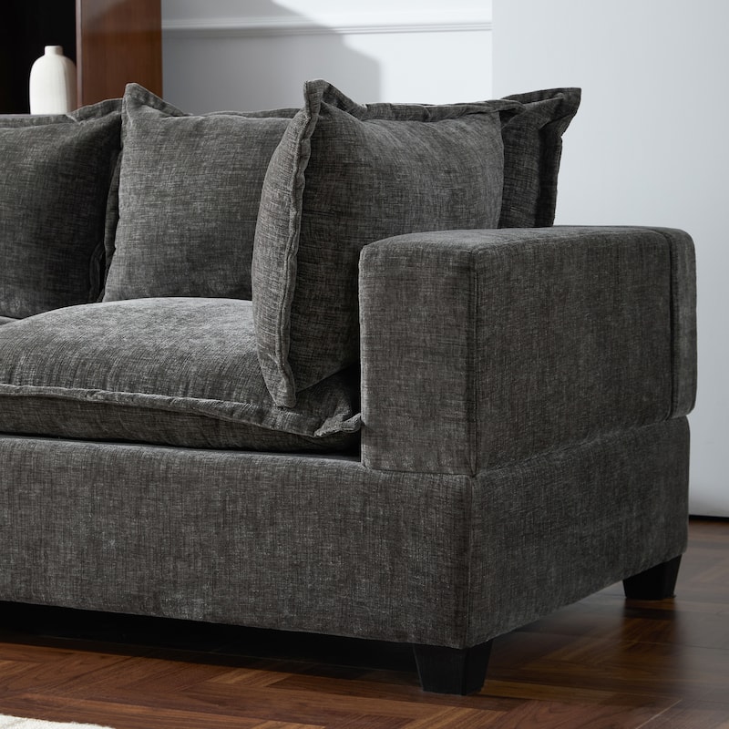 Modular Sectional Sofa with Movable Storage Ottoman by Harper&Bright Designs
