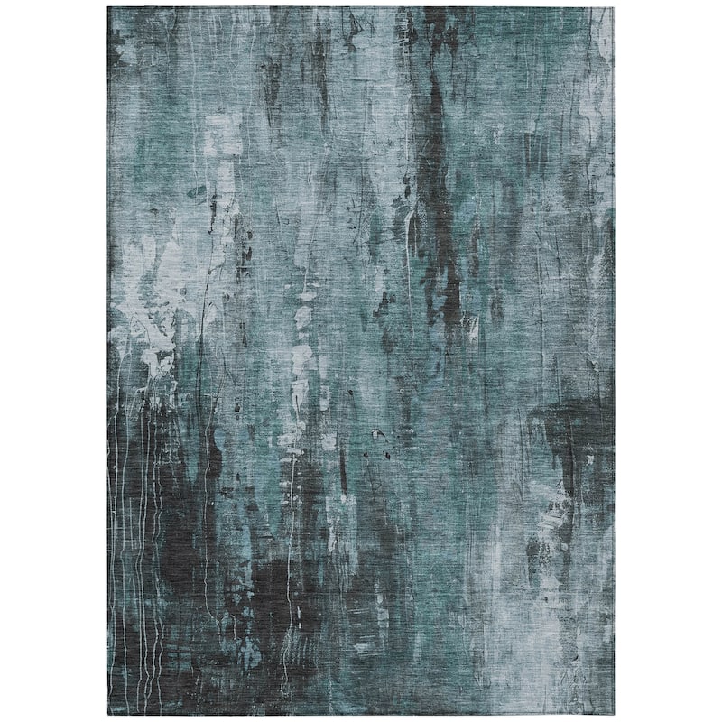 HomeRoots Abstract Transitional Rectangle Outdoor Rug