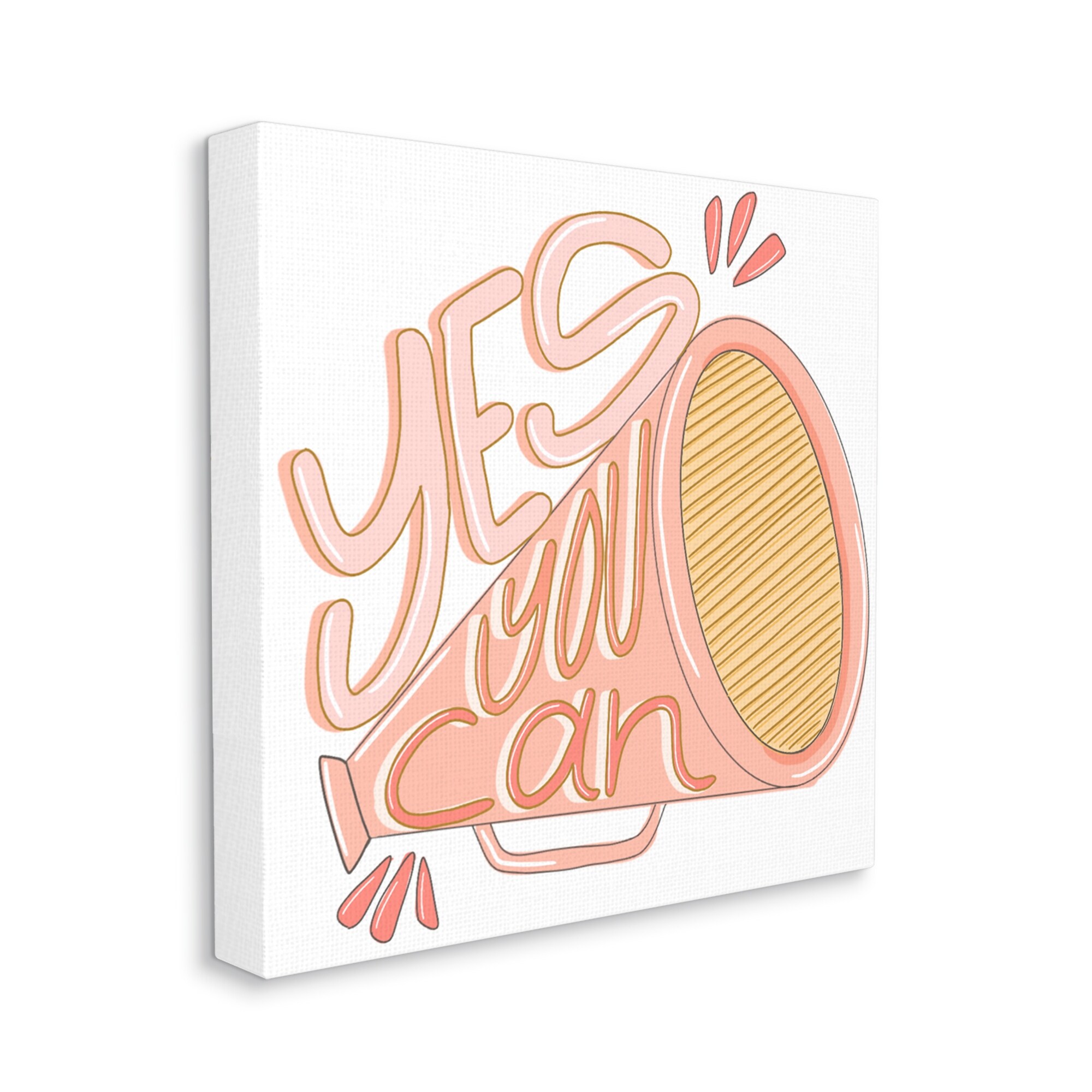 Empower Your Space with Stupell's Yes You Can Megaphone Motivational Canvas Wall Art-image