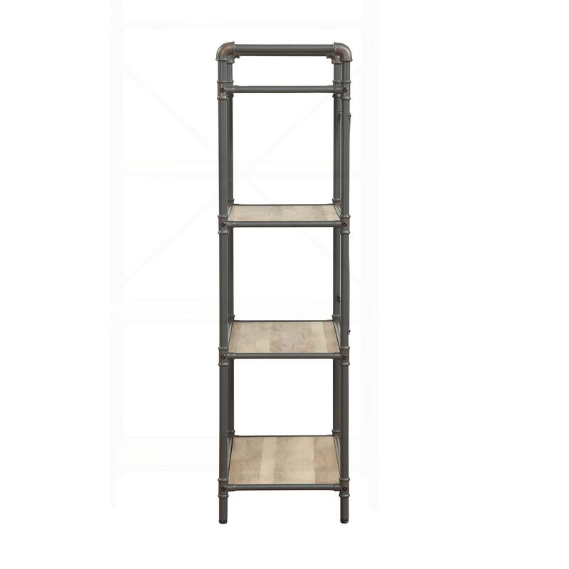 Versatile Antique Oak and Gray Bookshelf for All Your Storage Needs