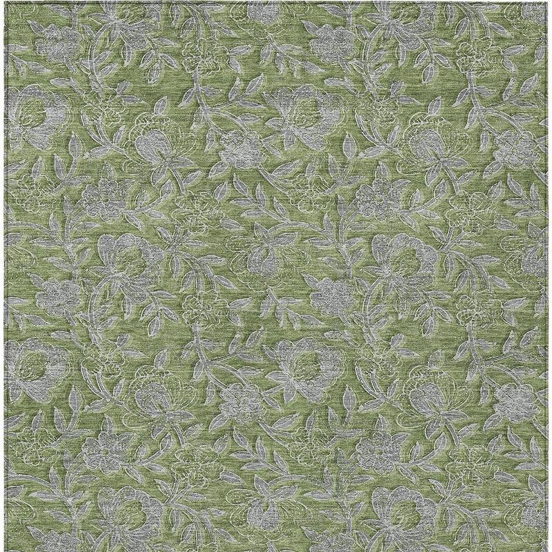 HomeRoots Floral Transitional Rectangle Outdoor Rug