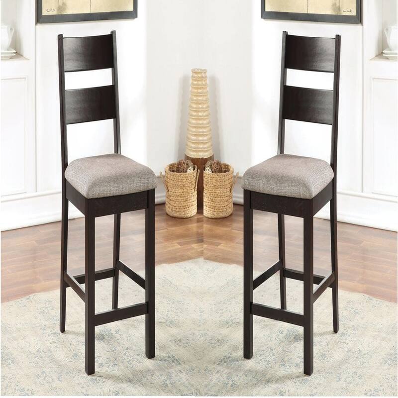 Dining Chairs Padded Fabric Seat Set of 2pc