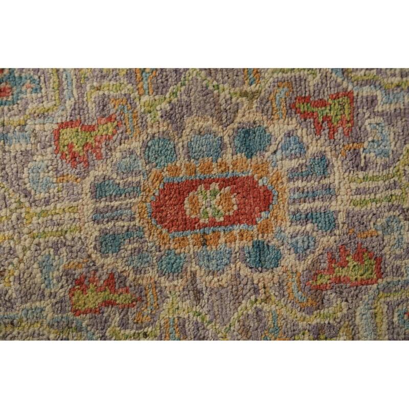 Vegetable Dye Heriz Serapi Oriental Rug Hand-Knotted Grey Wool Carpet - 3'0"x 4'9"