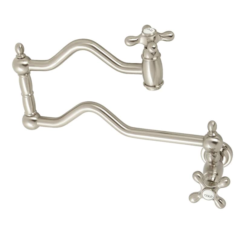 Heritage Wall Mount Pot Filler Kitchen Faucet - Brushed Nickel