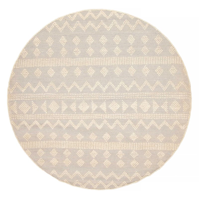 ECARPETGALLERY Braid weave Sienna Grey, Grey Wool Rug - 5'9 x 5'9 - Grey/ Light Grey - 5'9 x 5'9