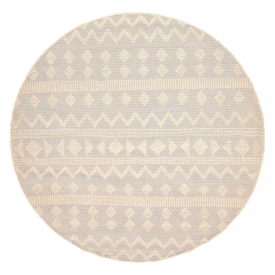 ECARPETGALLERY Braid weave Sienna Grey, Grey Wool Rug - 5'9 x 5'9