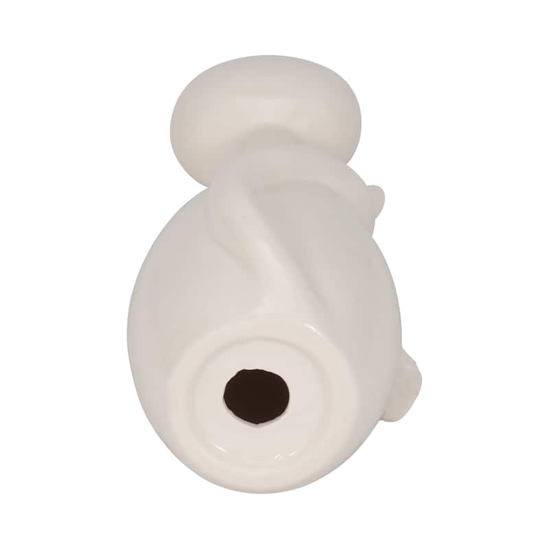Sagebrook Home Ceramic 9" Sitting Kitty Figurine, Elegant White/Gold Decor, Perfect Gift - 3" x 3" x 9"