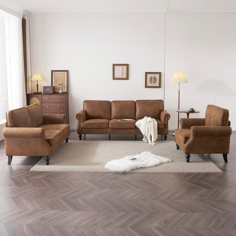 83W ×32D ×31H Mid-Century Style Upholstered Multi-Person Sofa Indoor