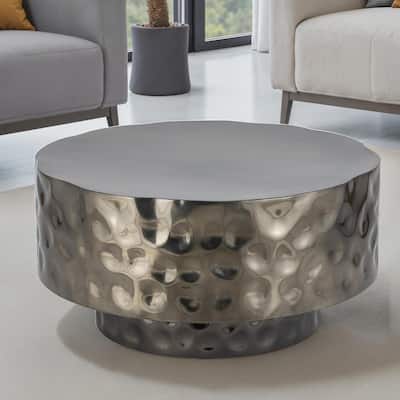 Modern Style Coffee Table made with Metal in Nickel