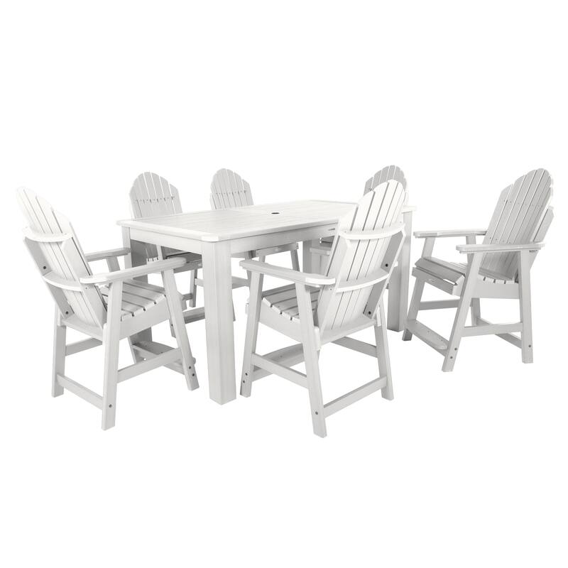 Hamilton 7-Piece Outdoor Dining Set - 42" x 72" Table, Counter-height - White