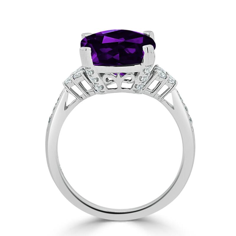 Auriya 3 1/8ct Fancy Cushion Purple Amethyst and Diamond Engagement Ring 1/4ctw 14k Gold