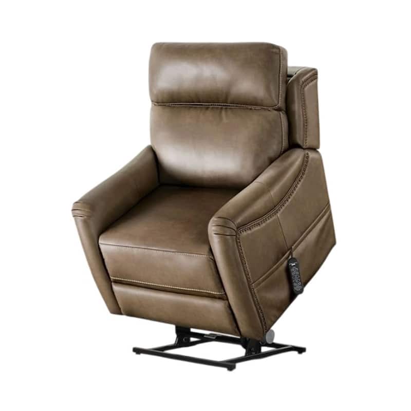 Lift Chair, Brown Faux Leather, Air Massage, 3 Zone Heating, USB