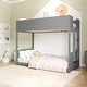 preview thumbnail 9 of 25, Convertible Solid Wood Bunk Bed Frame for Kids with Ladder, No Box Spring Needed