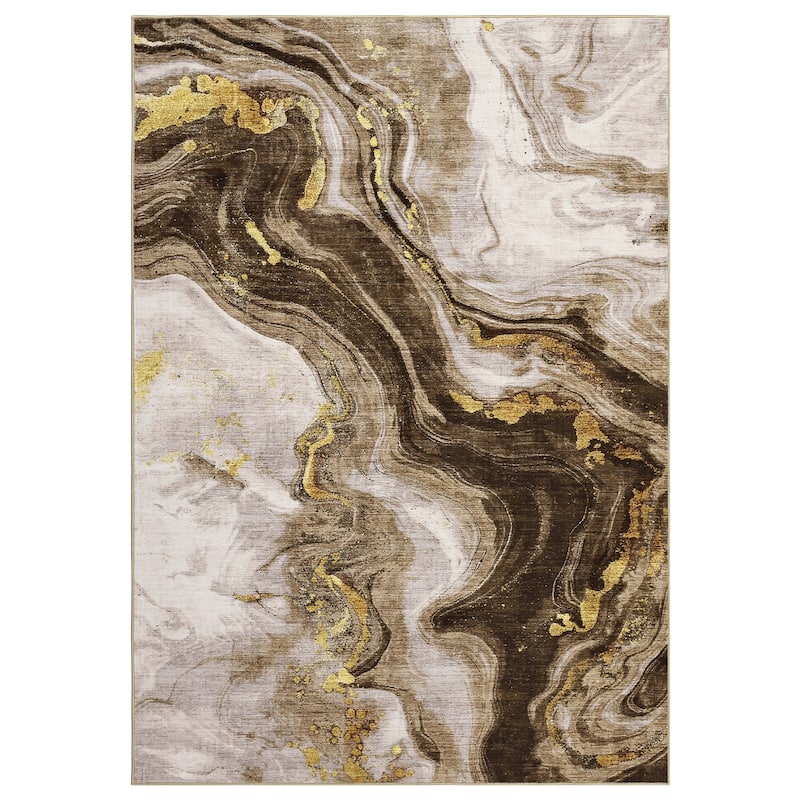 Modern Washable Area Rugs Abstract Living Room Rug Soft Low Pile Non-Slip Rugs for Bedroom Dining Room Home Office