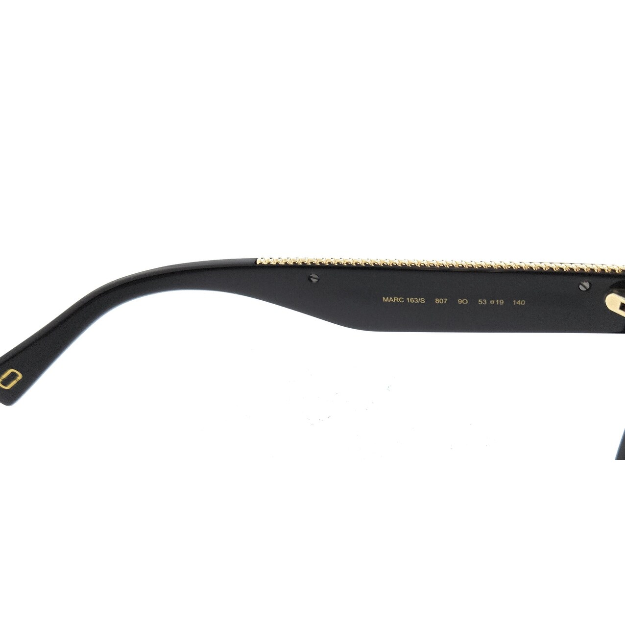 Marc Jacobs MARC163S 0807 Black Square Chain Sunglasses Marc Jacobs Black Square Sunglasses with Gold Accent main image 4