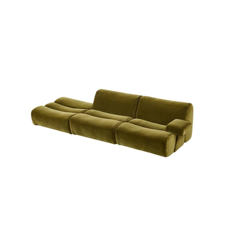 Ernest Premium Satin Velvet Modular 3pc Sofa