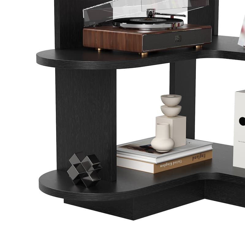 5-Tier Corner Bookshelf,L-Shaped Bookcase Freestanding Storage Shelf & Display Stand for Living Room, Office, Bedroom