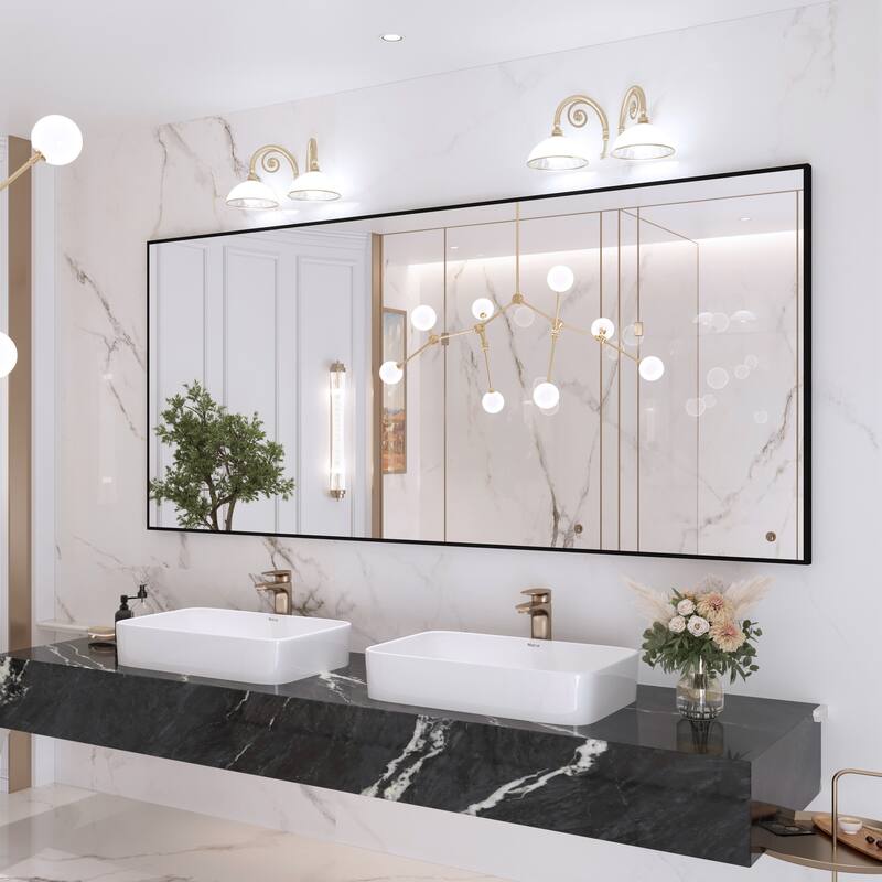 QuivaraView Wall Mounted Aluminum Frame Bathroom Vanity Mirror