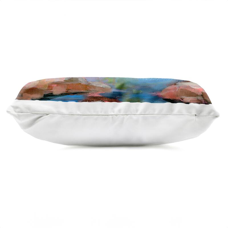 Stupell Abstract Lake Island Landscape Printed Outdoor Throw Pillow Design by Kristy Andrews