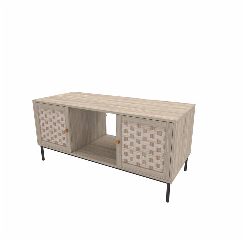 Elegant Veener Weaving Design Coffee Table