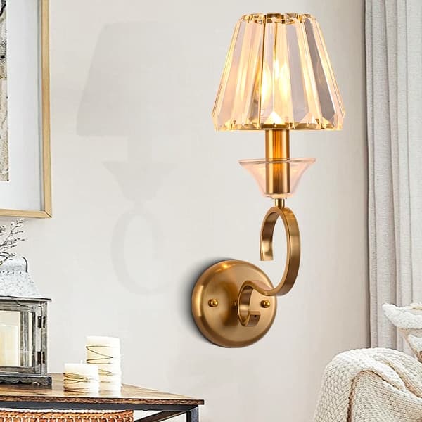 Modern Crystal Wall Sconces,Gold Wall Light Fixtures, Luxury