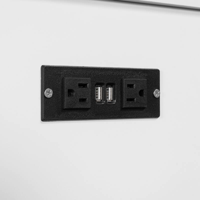 Full Size Murphy Bed Pulley Structure Wall Bed with Drawer, USB Socket