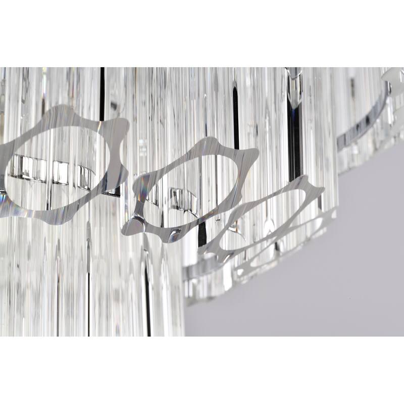 Symphony 9-Light Chrome Tiered Crystal Chandelier - Dimmable E12 Ceiling Fixture with Adjustable Chain