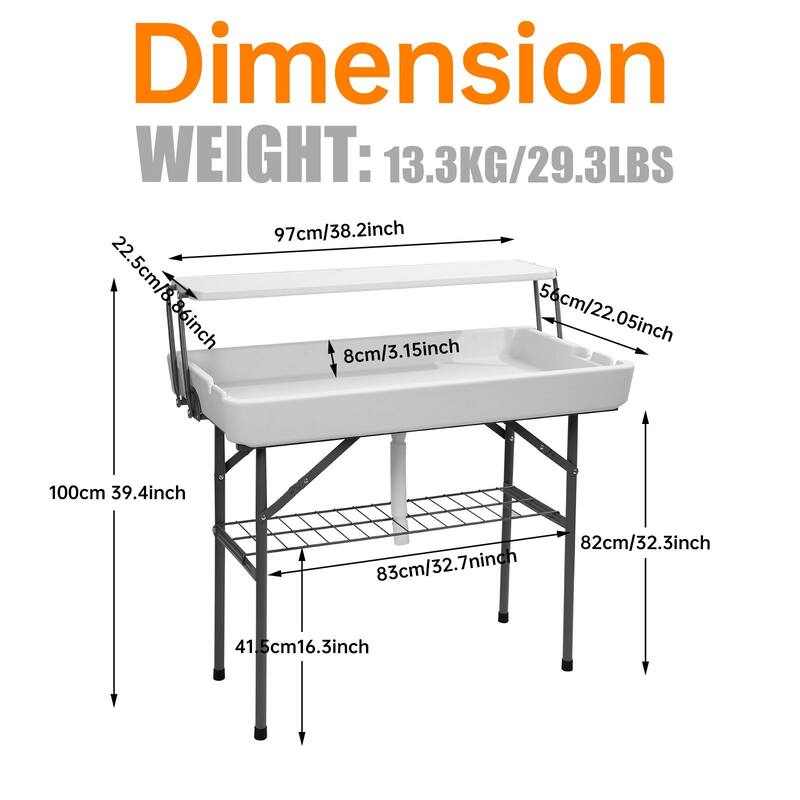 Portable Two-Tier Ice Cooler Table with Detachable Skirt
