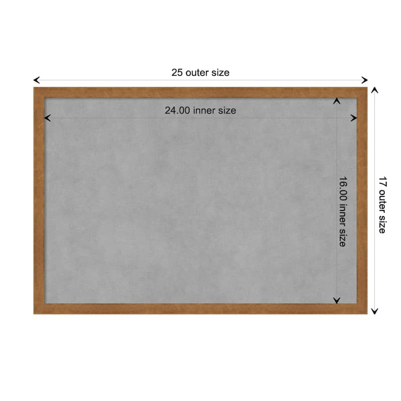Amanti Art Carlisle Blonde Narrow Framed Magnetic Board - Board Size 24x16