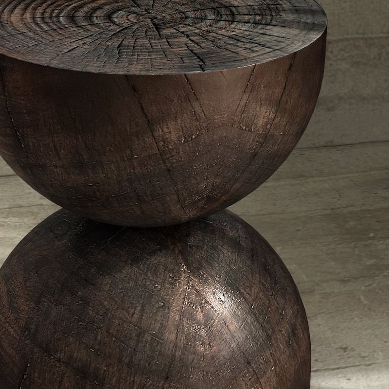 Alina Side Table Indoor/Outdoor Stone White w/ Gold Flakes