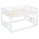 preview thumbnail 17 of 22, Full Over Full Bunk Bed Low Bunk Bed Frame for Kids, Solid Pine Wood Bunk with Ladder, Full-length Guardrails Floor Bed Frame