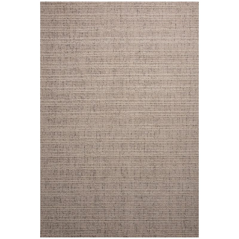 Alora Decor Lofton Geometric Stripe Textured Modern Wool Rug - 7'9" x 9'9" - Tan