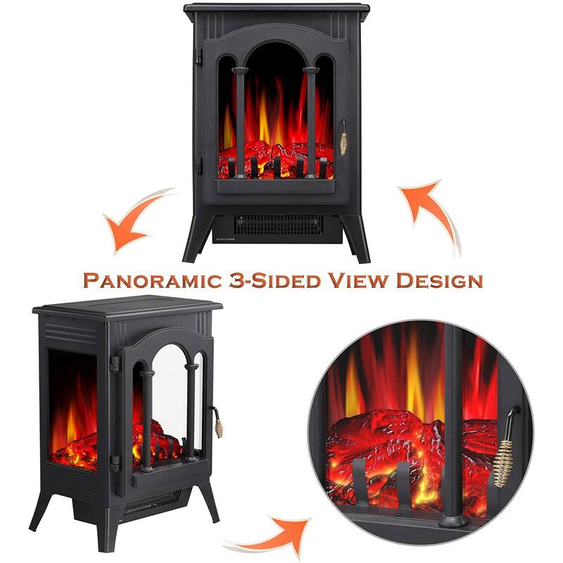 16inch Infrared Electric Fireplace Stove, Freestanding Fireplace Heater