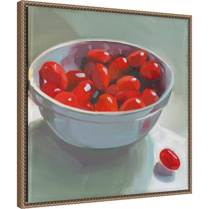 Cherry Tomatoes by Jenny Westenhofer (22 x 22 in.), Framed Canvas Wall Art Print