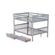 preview thumbnail 15 of 18, Full over Full Rubber Wood Bunk Bed with 2 Drawers,Convertible into 2 Full Beds,Ladder and Safety Guardrails