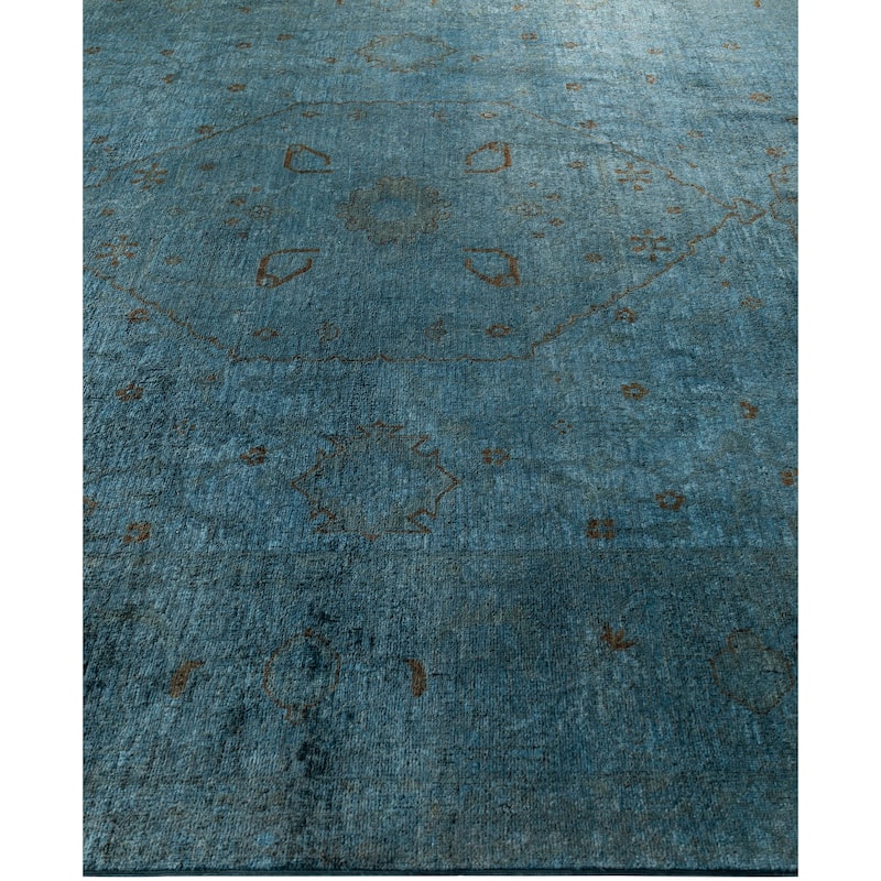 Overdyed One-of-a-Kind Hand-Knotted Area Rug - Gray - 8' 3" x 11' 4"