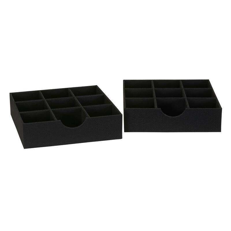Household Essentials 9-Compartment Drawer Organizers - Black