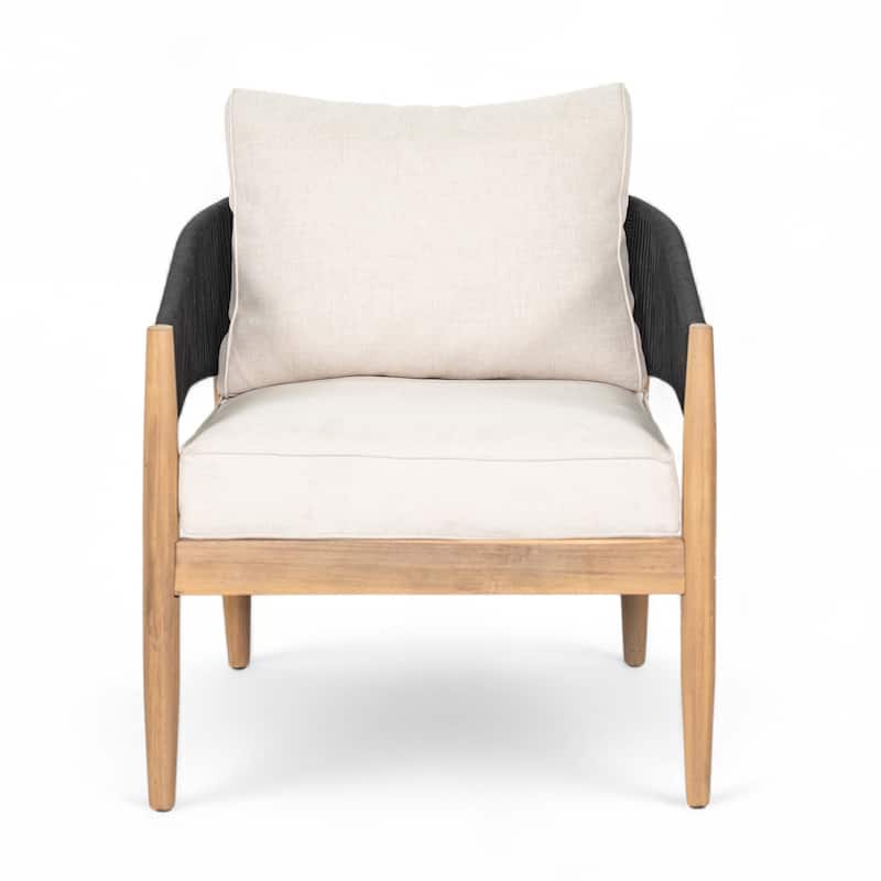 Christopher Knight Home - Lukas Rustic Acacia Patio Club Chair with Rope（Set of 2）.