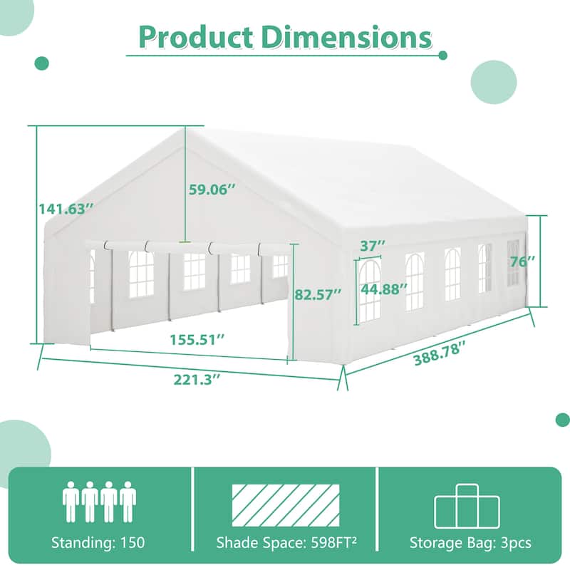 GDFStudio - Nashua Waterproof Event Protection Outdoor Gazebo Pavilion Shelter Tent