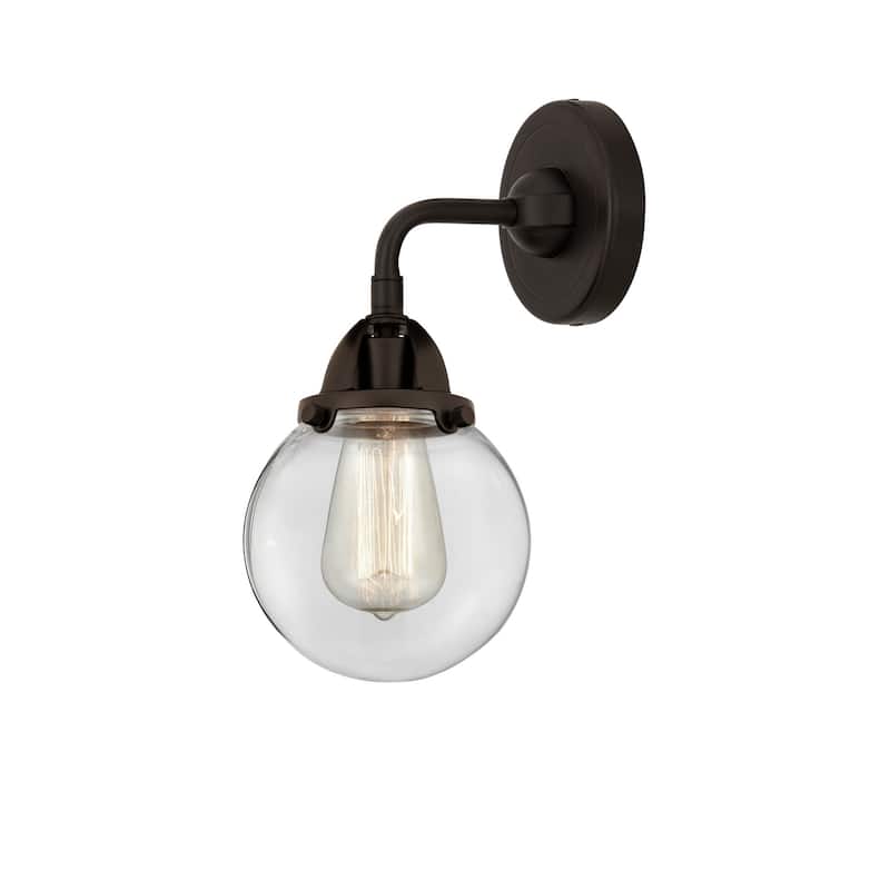 Innovations Lighting 288-1W-10-6 Beacon Sconce Beacon 10" Tall Wall - Oil Rubbed Bronze / Clear