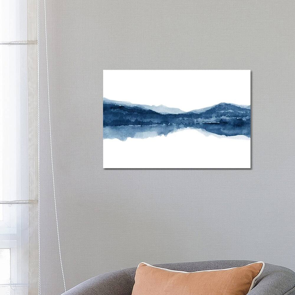 iCanvas "Watercolor Landscape X - Navy Blue" by Nouveau Prints Canvas Print