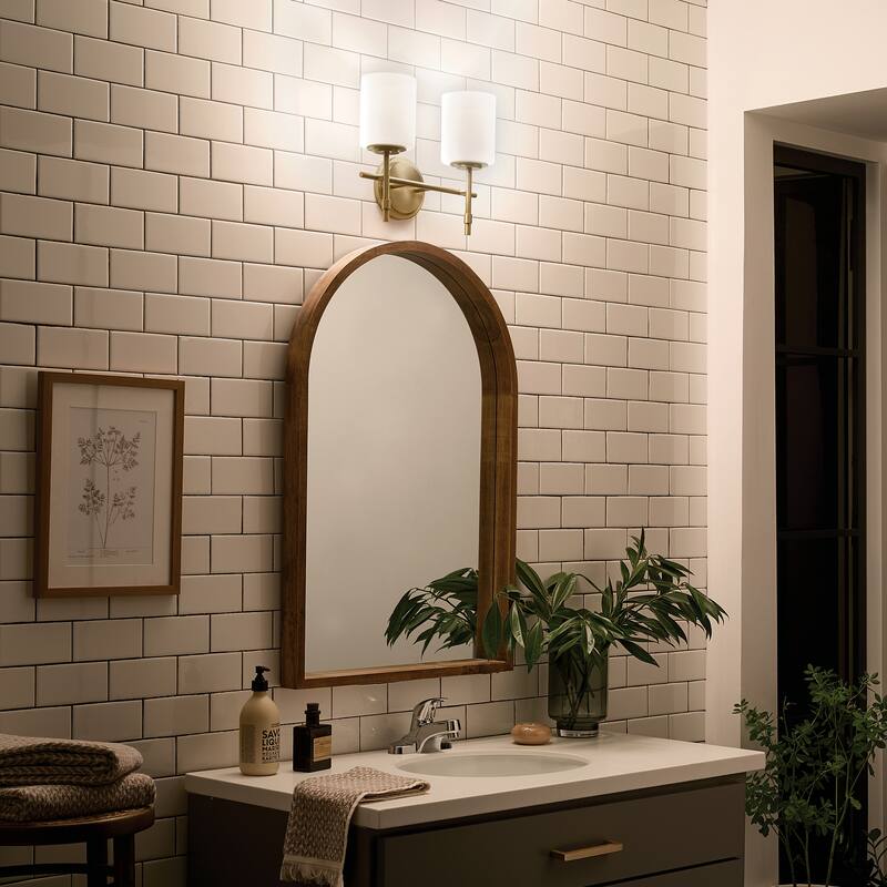 Kichler Lighting Ali 14 in. 2-Light Brushed Natural Brass Vanity Light