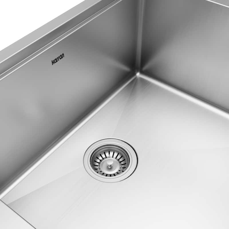 Karran Elite WS-32-PK1 Undermount 23" Single Bowl Stainless Steel Workstation Kitchen Sink