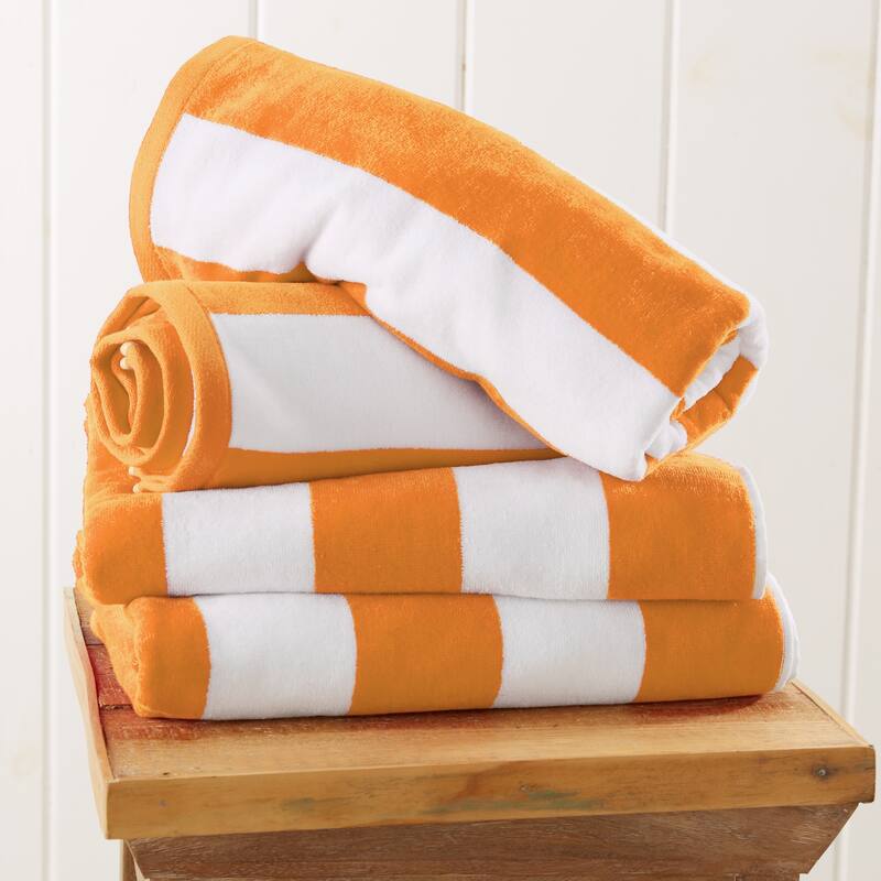Linery & Co. Oversized Cotton Cabana Beach Towel, 4 Pack - 35" x 70"