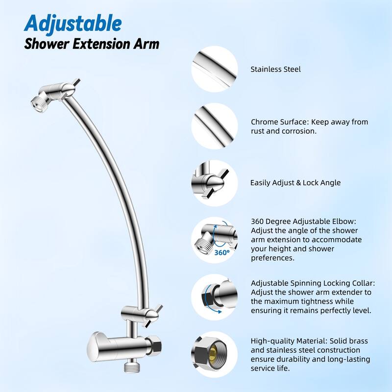 Dual Showerhead Combo, Metal Rain Shower Head, 4-Spray Handheld Spray