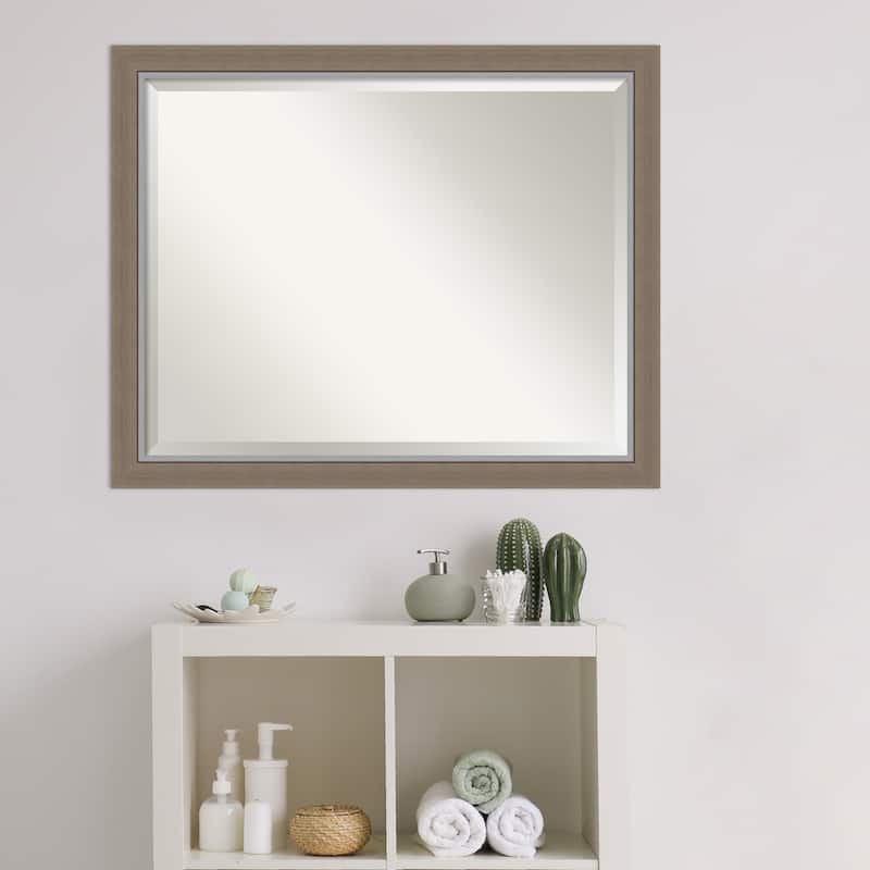 Beveled Bathroom Wall Mirror - Eva Narrow Frame